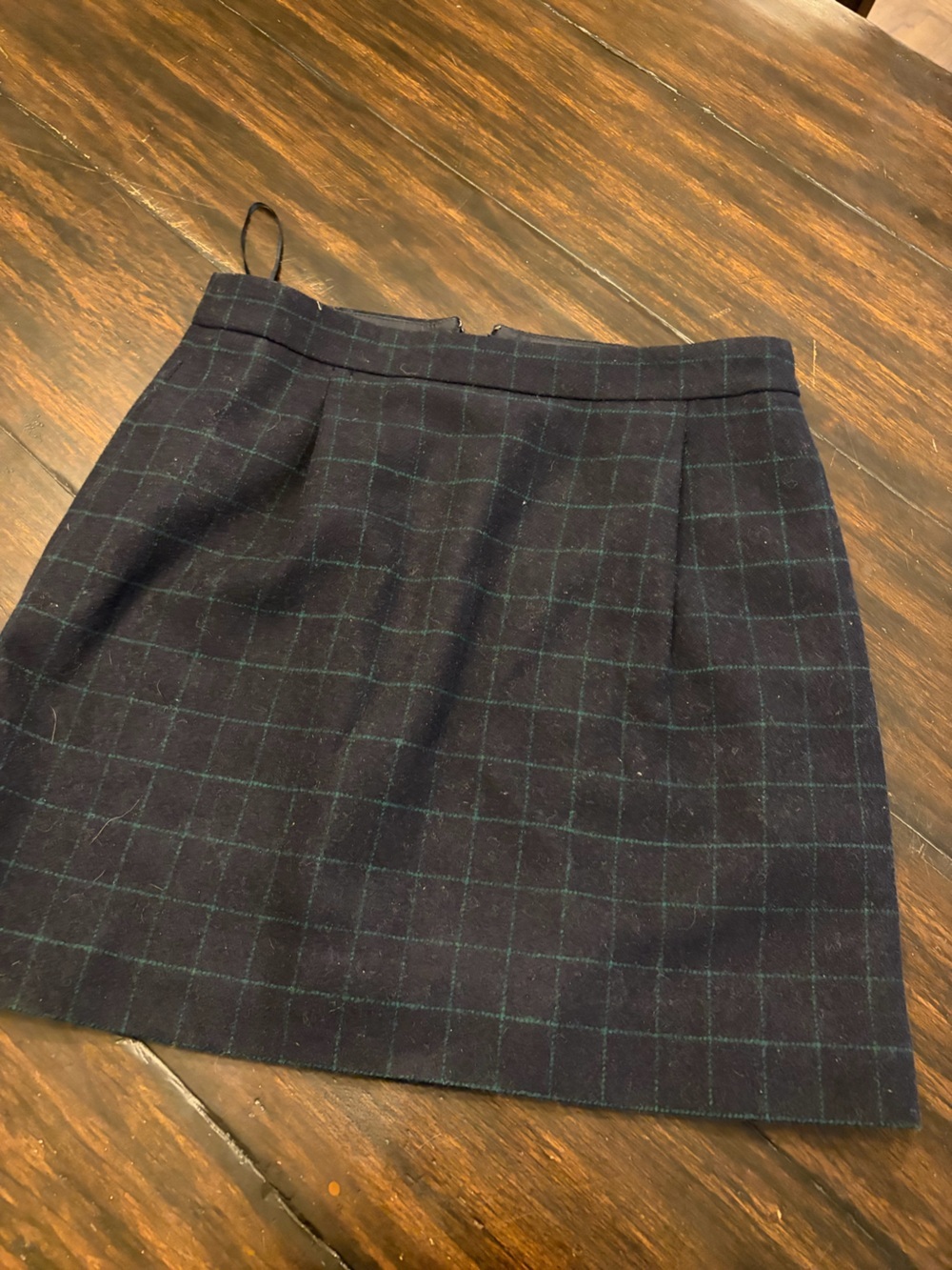 J. Crew skirt and green windowpane plaid pattern Wool Blend Skirt - size 2